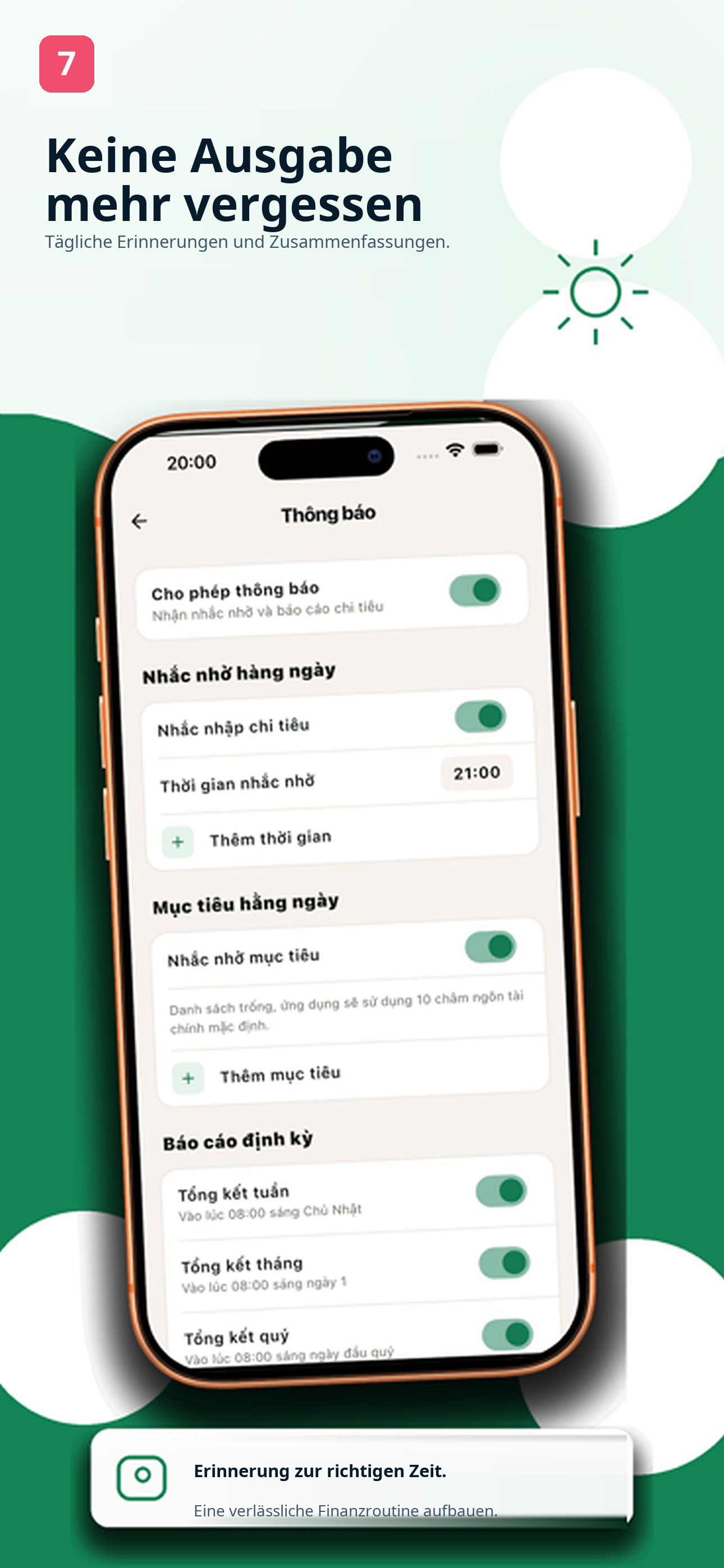 Heute erfassen. Jeden Monat überprüfen.